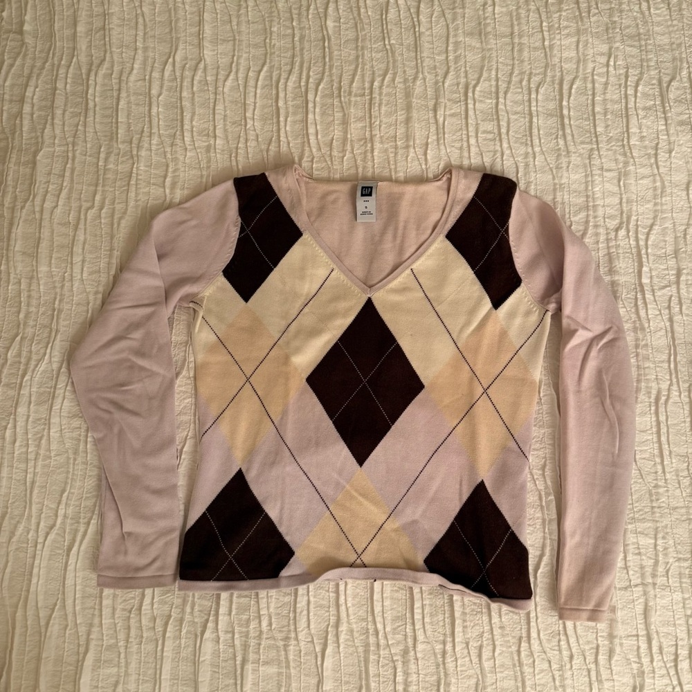 Argyle V-Neck Sweater